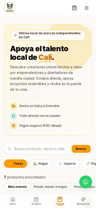 Vista móvil del catálogo interactivo